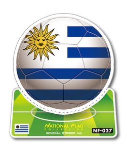 NF-027/ウルグアイ/サッカーボールステッカー/ ワールドカップ W杯 スポーツ観戦に！