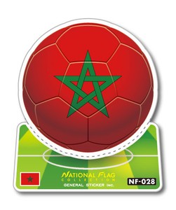 NF-028/モロッコ/サッカーボールステッカー/ ワールドカップ W杯 スポーツ観戦に！