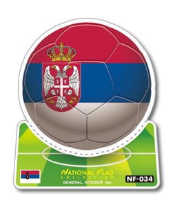 NF-034/セルビア/サッカーボールステッカー/ ワールドカップ W杯 スポーツ観戦に！