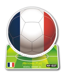 NF-037/フランス/サッカーボールステッカー/ ワールドカップ W杯 スポーツ観戦に！