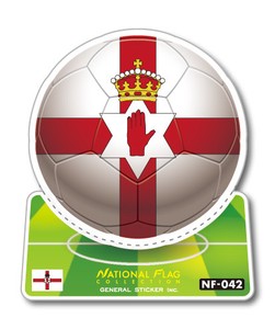 NF-042/北アイルランド/サッカーボールステッカー/ ワールドカップ W杯 スポーツ観戦に！