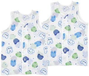 Sale 日本製 夏さわやか素材クレ−プ 前開きランニングシャツ  2枚組 ベビー肌着