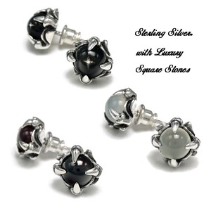 Pierced Earrings Silver Post sliver Star black Silicon