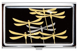 Business Card Holder Silver Dragonfly Card case Makie M