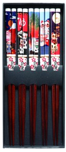 Chopsticks Beckoning Cat Wooden chopstick 5-pairs
