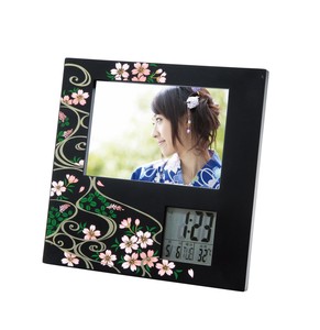 ☆日本伝統技法・蒔絵【定番】MAKI-E Digital Clock and Picture Frame/ 蒔絵フォトデジタルクロック