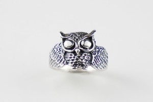 Silver-Based Plain Ring Animals sliver Owl Rings