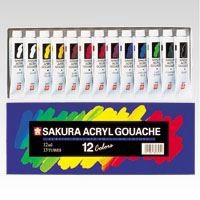 Writing Material Acrylic Gush SAKURA CRAY-PAS 12-color sets