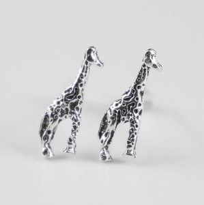 Pierced Earrings Silver Post sliver Giraffe