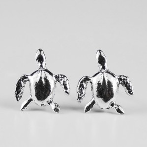 Pierced Earrings Silver Post sliver Sea Turtle
