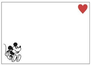 【日本製】Disney ポストカード　ミッキー/ハート