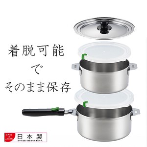 【日本製】保存もできる着脱ハンドル鍋セット（16&18cm）