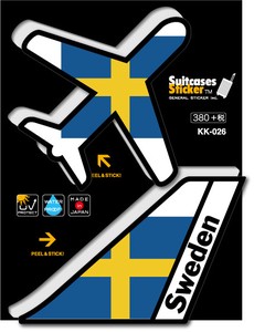 KK-026/機体国旗ステッカー/SWEDEN（スウェーデン）