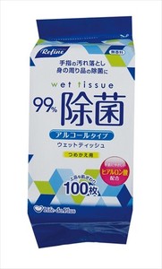 ライフ堂　LD−103リファインアルコール除菌詰替100枚 【 ウェットティッシュ 】