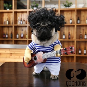 ペット用品  ドッグウェア ギターを弾いてる？！ 犬 ネコ用 おもしろグッズ カワイイ  ペット服