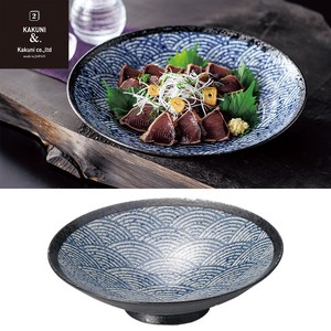 Mino ware Main Dish Bowl Seigaiha Made in Japan