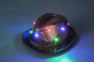 LEDフラッシングパーティハット　ブラック　HW-1963【パーティーグッズ】【ハロウィン】【クリスマス】