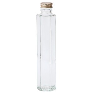 細口ガラス瓶　六角型　ネジ栓付き　ハーバリウム瓶