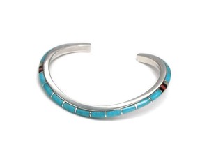 Silver Bracelet Turquoise/Lapis Lazuli sliver Bangle