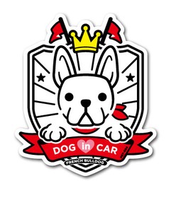 PET-054/DOG in CAR/フレンチ・ブルドッグ/DOG STICKER ドッグステッカー 車 犬 イラスト