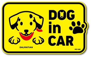PET-061/DOG in CAR/ダルメシアン 02/DOG STICKER ドッグステッカー 車 犬 イラスト