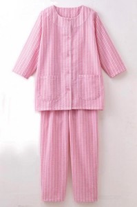 綿100%涼ヤカクルーネックパジャマ ピンク･M