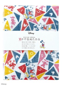 【日本製】Disney ディズニー かや生地 たおる 『トライアングルミッキー』 奈良の 蚊帳生地 使用