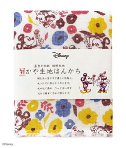 【日本製】Disney ディズニー かや生地 ハンカチ 『ミニーへのプレゼント』奈良の 蚊帳生地 使用