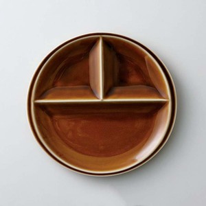Mino ware Divided Plate Brown Made in Japan