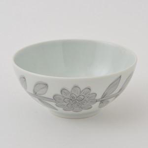 Hasami ware Donburi Bowl Gray Daisy Made in Japan