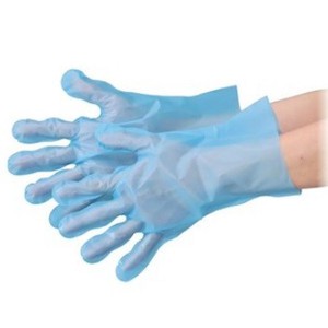 Rubber/Poly Gloves Gloves 100-pcs Size L
