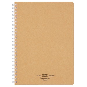 File 7mm Ruled Line Soft Ring Note A5 KOKUYO Natural