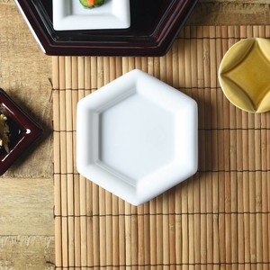 小田陶器 Meji(メジ) 取皿 亀甲 白色[日本製/美濃焼/和食器]