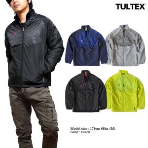 ★TULTEX★撥水加工仕様で軽くて暖かい！★Wダイヤパターン生地のアシンメトリー切替中綿ジャケット★