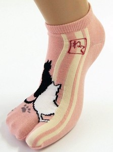 【和柄 レトロ柄シリーズ】ネコ　アンクルソックス　足袋　スニーカー丈　ねこ　猫　靴下