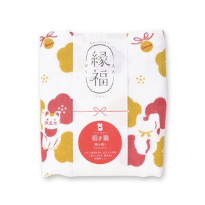 Hand Towel Gauze Towel Beckoning Cat Senshu Towel Presents Face Made in Japan
