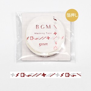 BGM マスキングテープ 「SP“箔押し 記号” イナズマ・赤」5mm MASKING TAPE