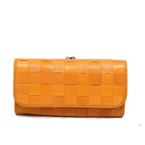 Long Wallet Zucchero Gamaguchi SARAI Large Capacity Genuine Leather Ladies'