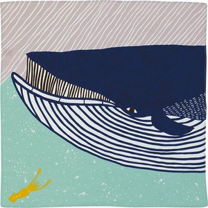 風呂敷　katakataむすびーナガスクジラ（ブルー）