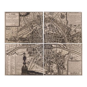 【Creative Co-Op Home】ウォールアート パリ,Wood Vintage Paris Map Set of 4