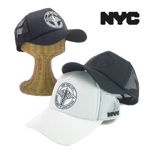 ★年間品　NYCライセンスサークルロゴ刺繍メッシュキャップ　ヤング帽子