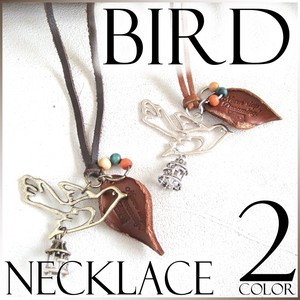 Leather Chain Necklace Antique Bird Leather Ladies'