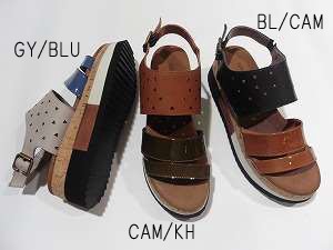 Sandals Bicolor Spring/Summer Genuine Leather 3-colors