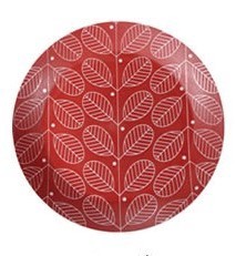 18cmプレート　フォレッジビスク（レッド）　日本製　波佐見焼　中皿　スタッキング