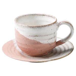 【信楽焼】桜窯変　丸　コーヒー碗皿