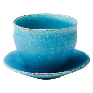 【信楽焼】青彩釉　ゆったり碗皿