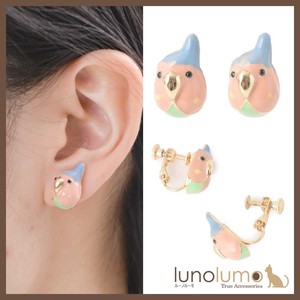 Clip-On Earrings Earrings Parakeet Okame Pastel Ladies'