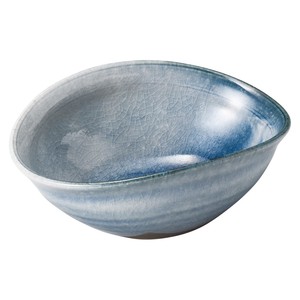 【信楽焼】藍吹き　たわみ小鉢