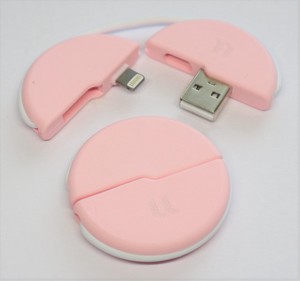 USB変換コネクター／ピンク USB2.0/Lightning