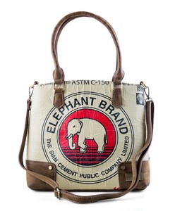【人気商品】リサイクルセメントバッグ Handbag Lovely - Red Elephant